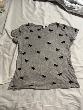 XXI. Cotton T-Shirt with Bow Pattern - Size M
